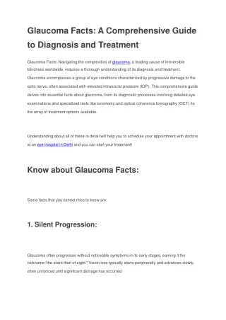 Glaucoma Facts_ A Comprehensive Guide to Diagnosis and Treatment