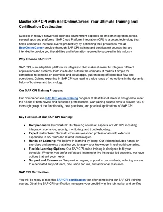 SAP CPI Blog