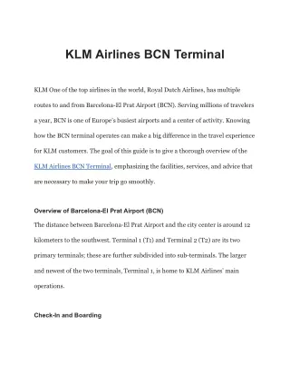 KLM Airlines BCN Terminal