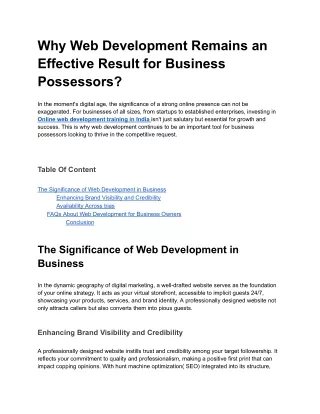 Why Web Development Remains an Effective Result for Business Possessors