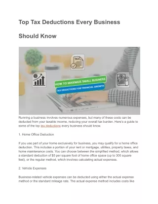 Top Tax Deductions Every Business Should Know