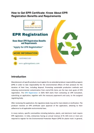 EPR Registration Online process for Waste Management?