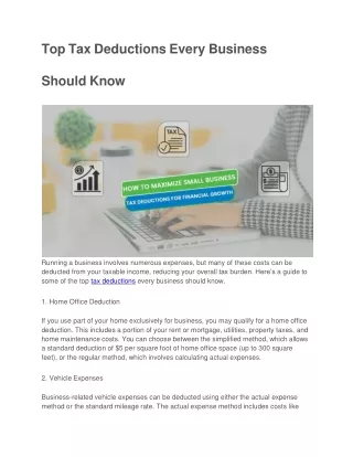 Top Tax deductions every business should know