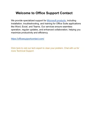 Welcome to Office Support Contact