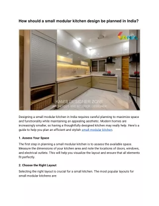 how should a small modular kitchen design
