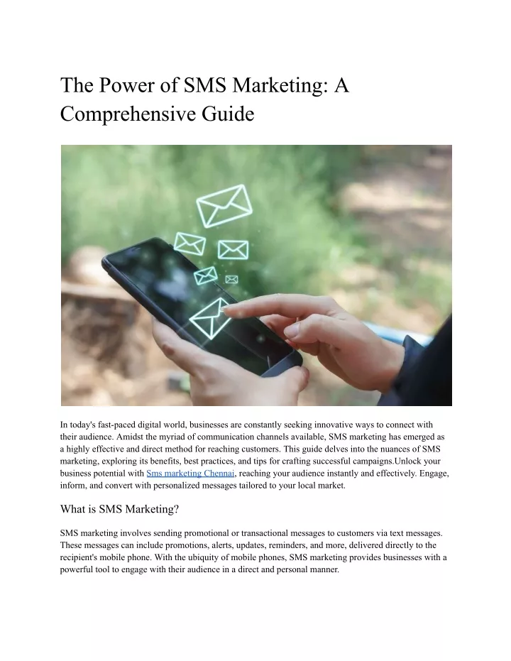 the power of sms marketing a comprehensive guide