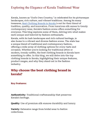 Kerala's Best Traditional dresses