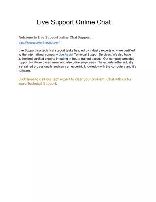Live Support Online Chat