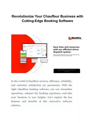 Revolutionize Your Chauffeur Business with Cutting-Edge Booking Software