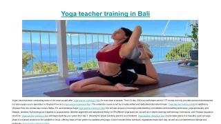 Yoga teacher training in Bali
