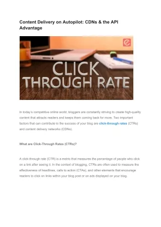 content delivery on autopilot cdns