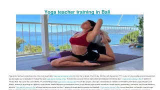 Yoga teacher training in Bali
