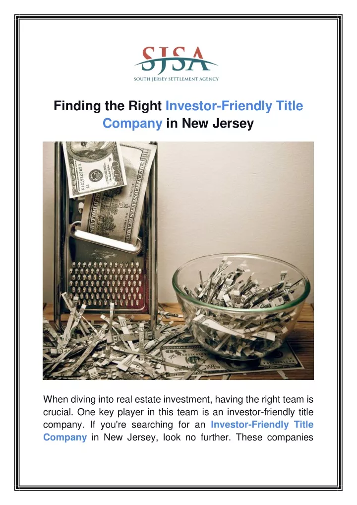 finding the right investor friendly title company