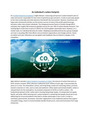 an individual s carbon footprint