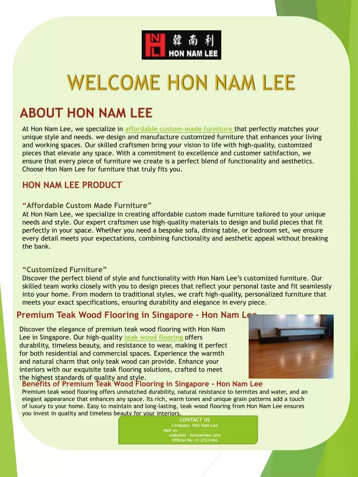 welcome hon nam lee