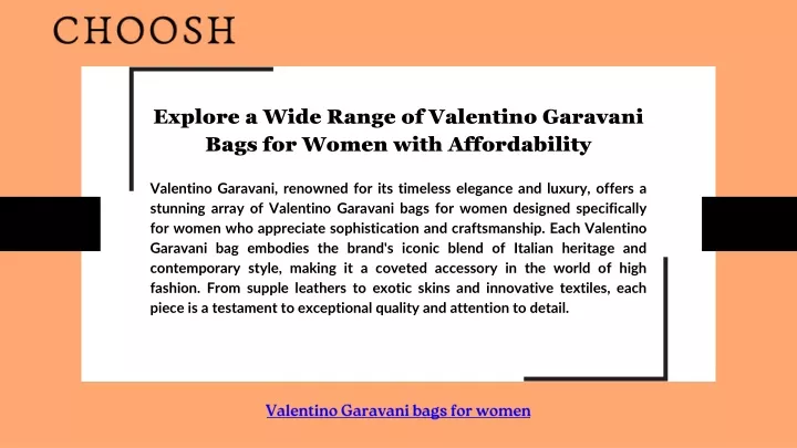 explore a wide range of valentino garavani bags