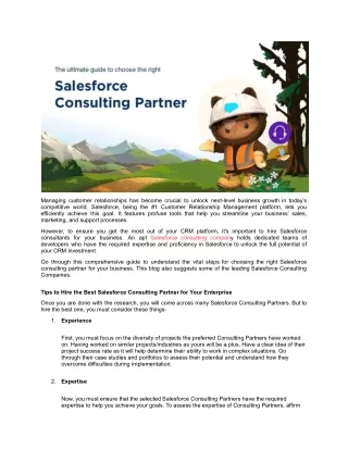 The Ultimate Guide to Choose the Right Salesforce Consulting Partner