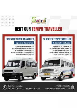 Rent Our Luxury tempo Traveller (Sarthi India Travels)