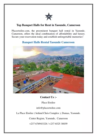 Top Banquet Halls for Rent in Yaounde, Cameroon