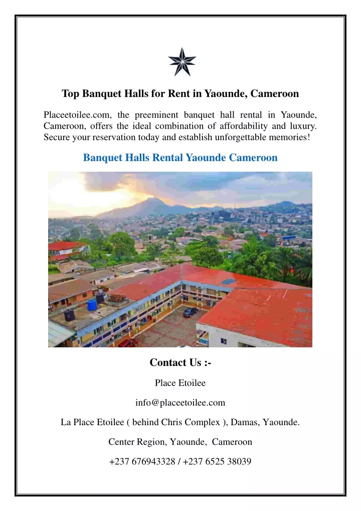 top banquet halls for rent in yaounde cameroon