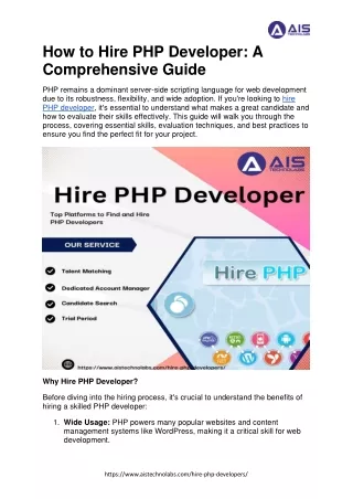 how to hire php developer a comprehensive guide