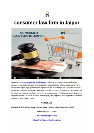consumer law firm in jaipur