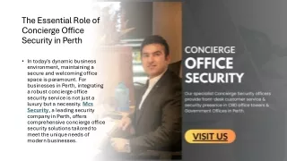 The Essential Role of Concierge Office Security in Perth ​