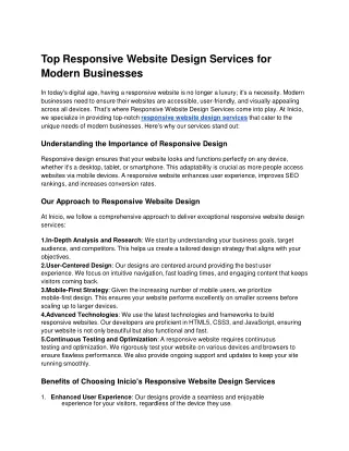 Top Responsive Website Design Services for Modern Businesses