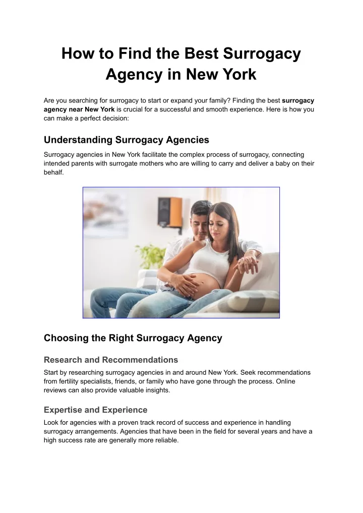 how to find the best surrogacy agency in new york