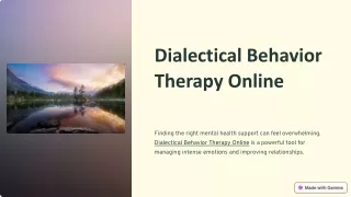 Transform Your Life with Dialectical Behavior Therapy Online at Step Into Yourse