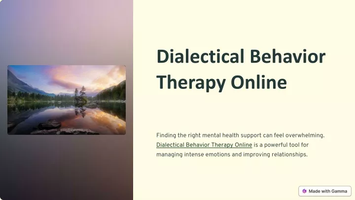 dialectical behavior therapy online