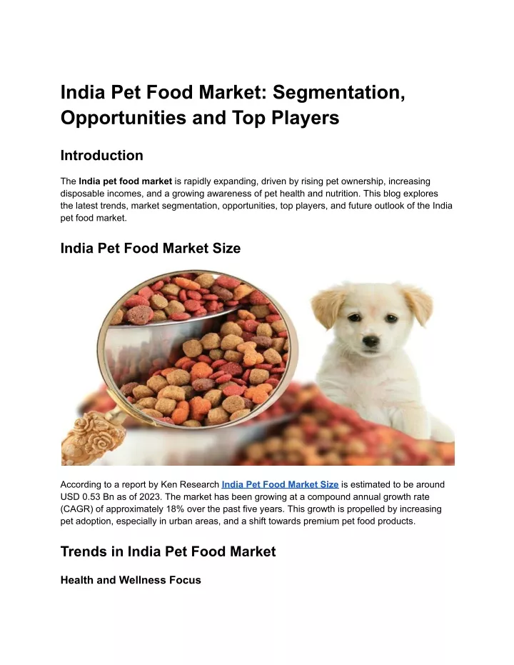 PPT - India Pet Food Market_ Segmentation, Opportunities and Top ...