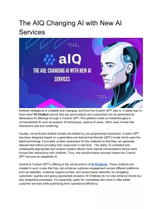 the aiq changing ai with new ai services