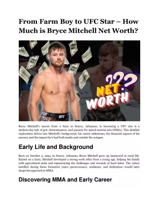 from farm boy to ufc star how much is bryce mitchell net worth