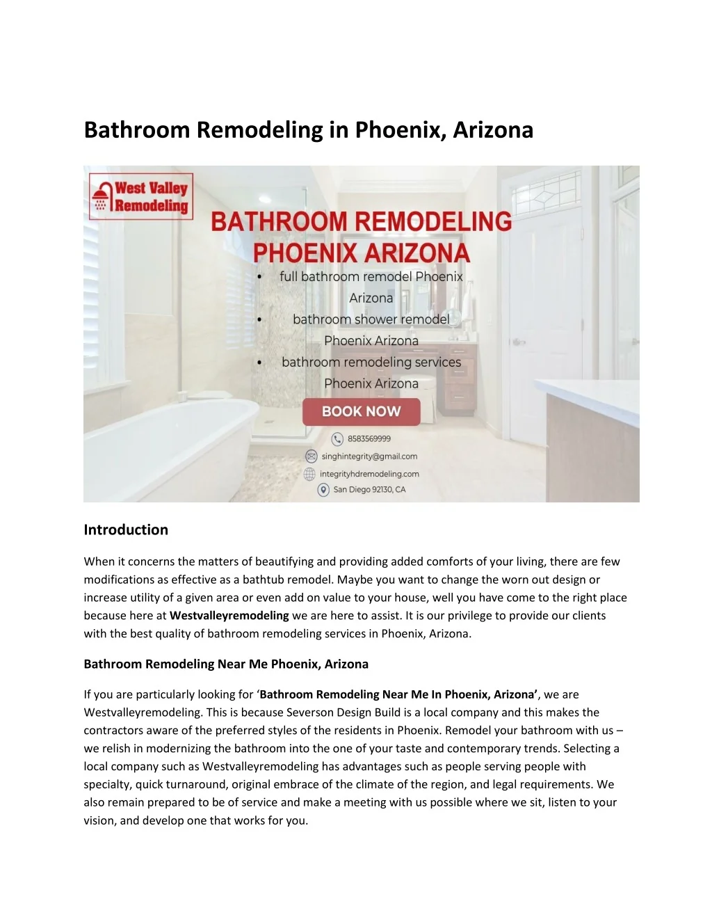 PPT - Bathroom Remodeling in Phoenix PowerPoint Presentation, free ...
