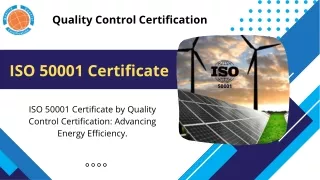 _ISO 50001 Certificate | Quality Control Certification