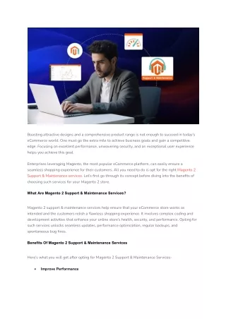 How Opting For Magento 2 Support & Maintenance Services Keep Your Business Updated_