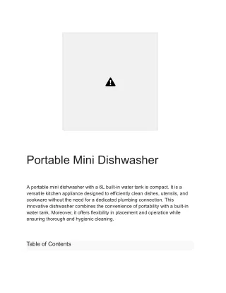 Portable Mini Dishwasher