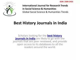 Best History Journals in India PPT