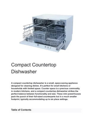 Compact Countertop Dishwasher