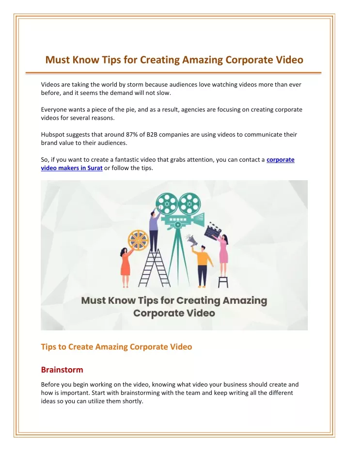 must know tips for creating amazing corporate