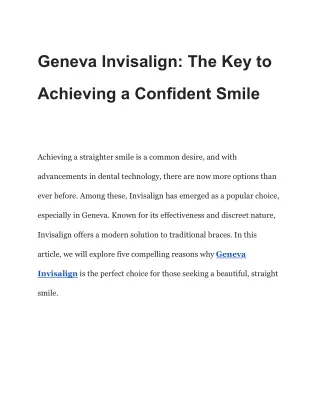 geneva invisalign the key to