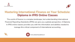 Flexible Learning Options: Diploma in IFRS Online Classes
