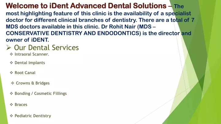 welcome to ident advanced dental solutions