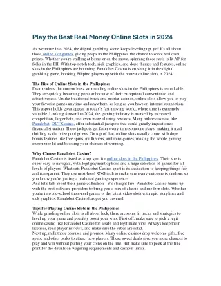 play the best real money online slots in 2024