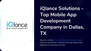 iQlance Solutions - Top Mobile App Development Company in Dallas, TX
