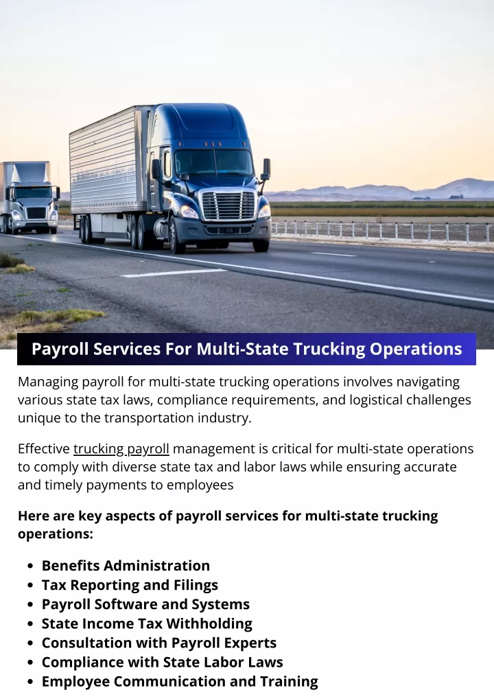 payroll services for multi state trucking