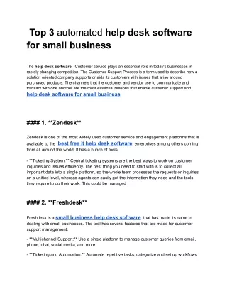 Top 3 automated help desk software for small business