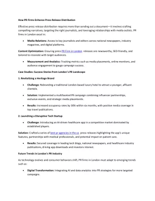 how pr firms enhance press release distribution