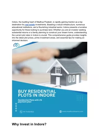 Understanding Plot Rates in Indore A Comprehensive Guide for Buyers & Investors